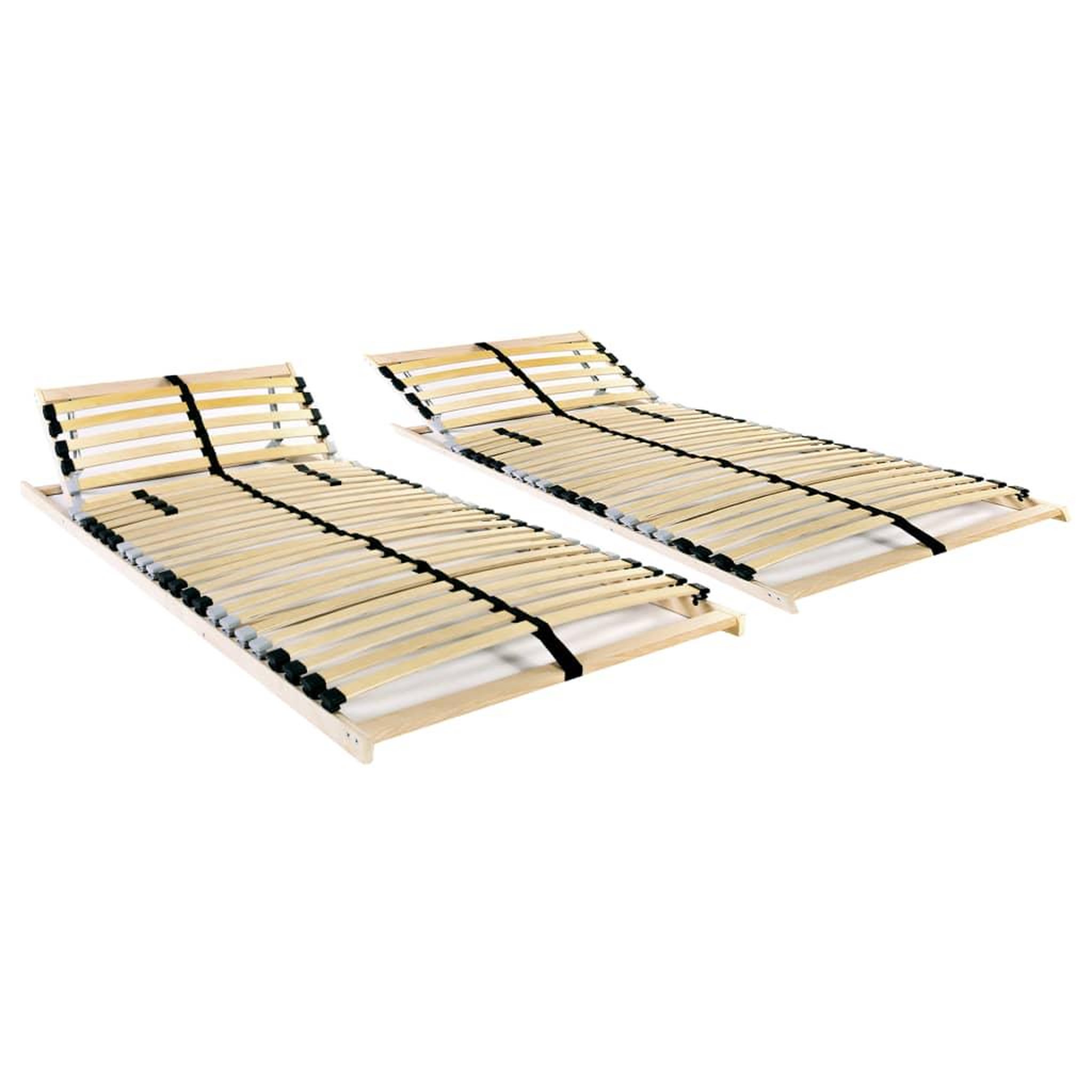Voir la diapositive 1 : VIDAXL Sommiers a lattes sans matelas 2 pcs avec 28 lattes 80x200 cm