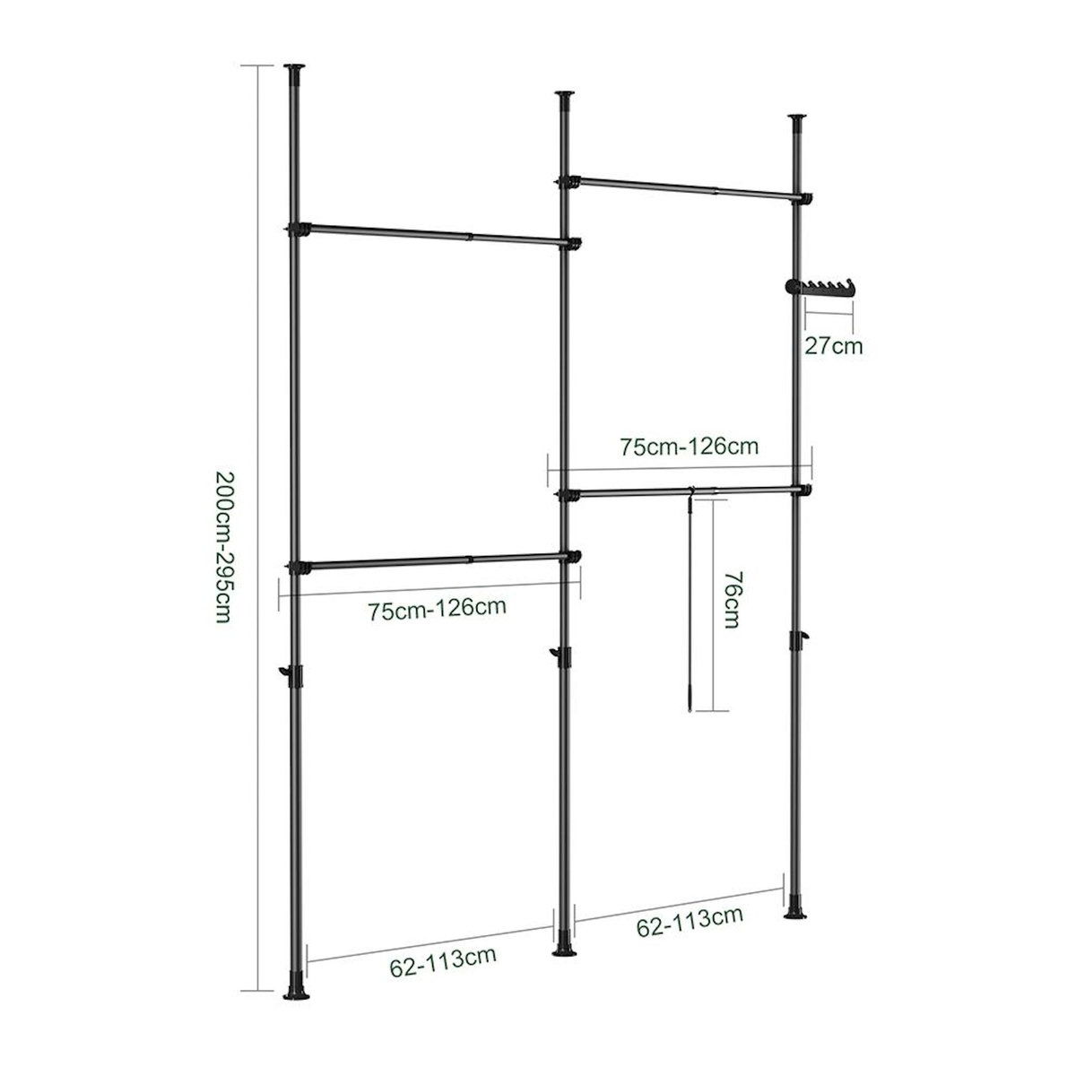 SOBUY SoBuy - Portemanteau Télescopique sur Pied - Industriel - KLS03-II