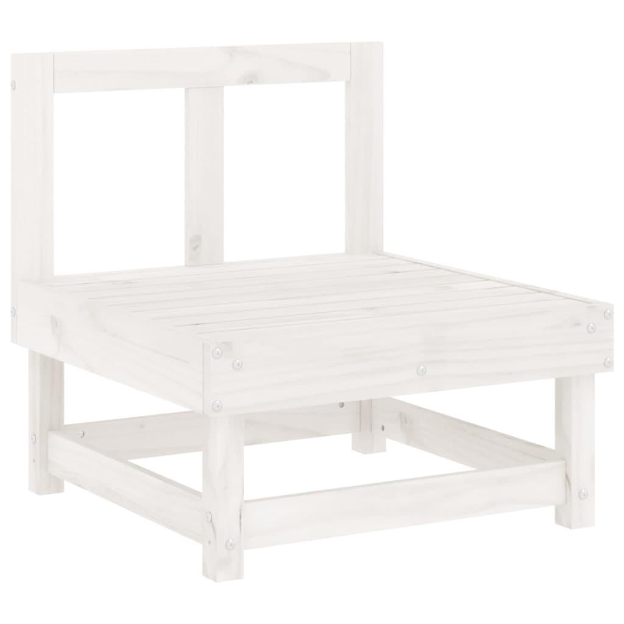 Voir la diapositive 4 : VIDAXL Salon de jardin 7 pcs Blanc Bois de pin massif