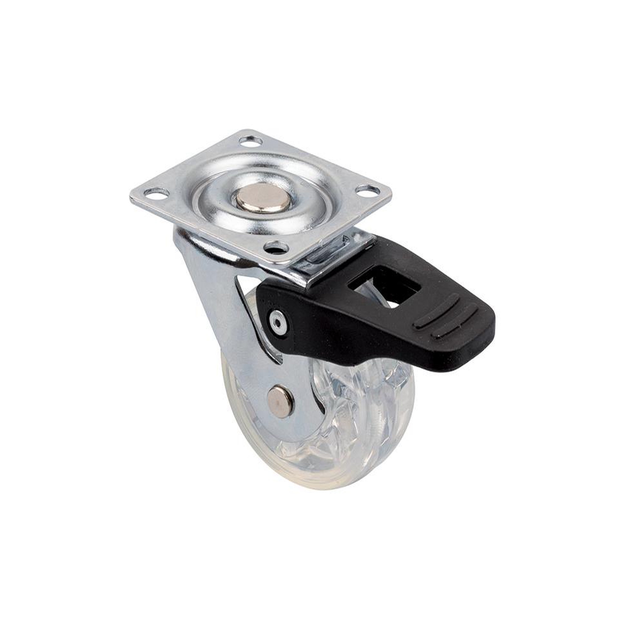 CENTRALE BRICO Roulette de meuble top o 50 mm transparente avec frein