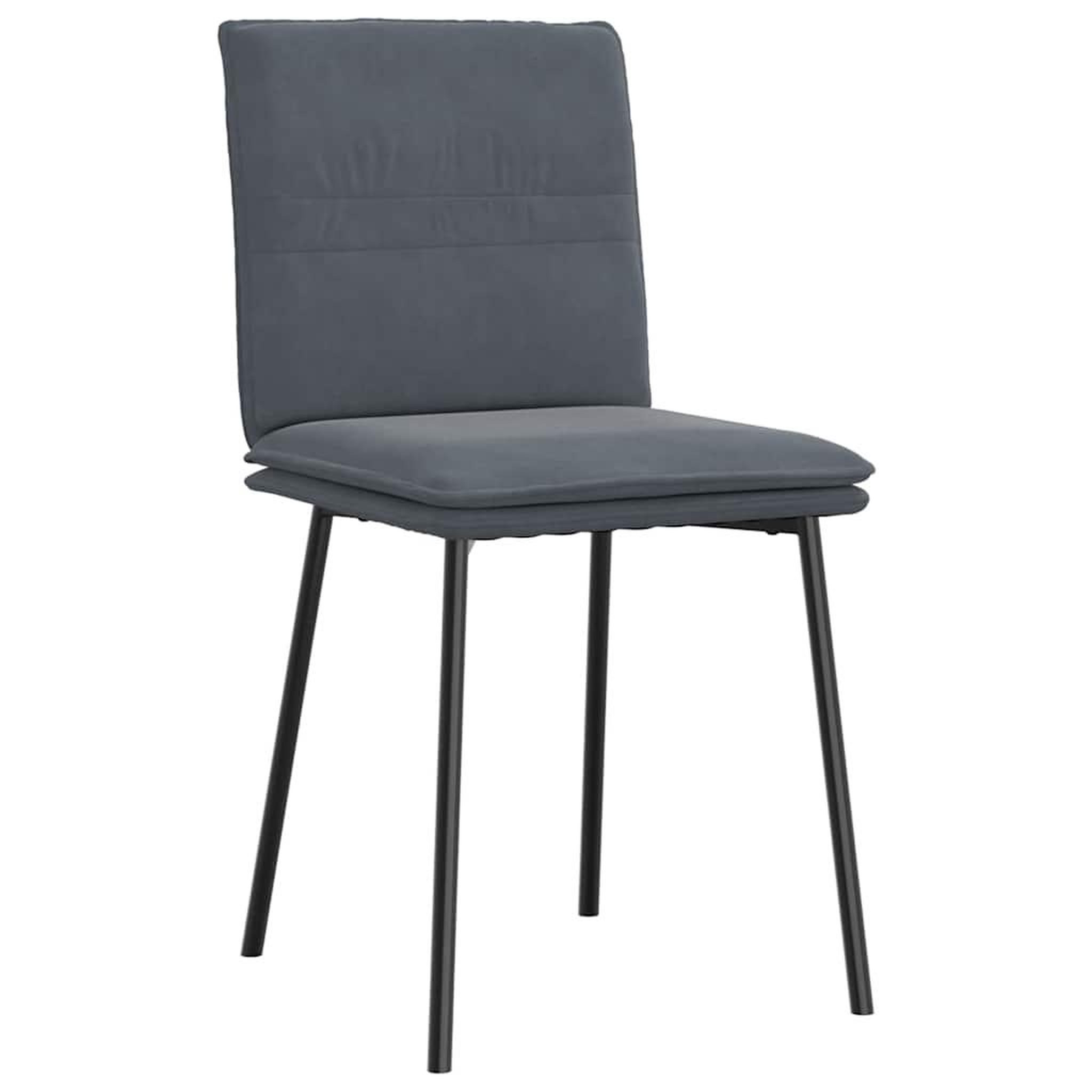 Voir la diapositive 3 : VIDAXL Chaises a manger lot de 4 Gris fonce Velours