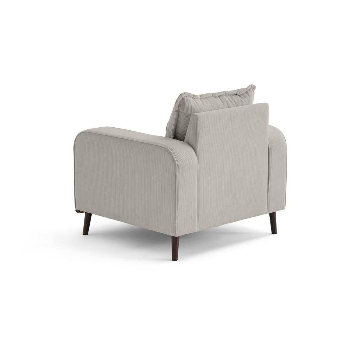 LISA DESIGN Albane - fauteuil en velours côtelé pieds bois foncé