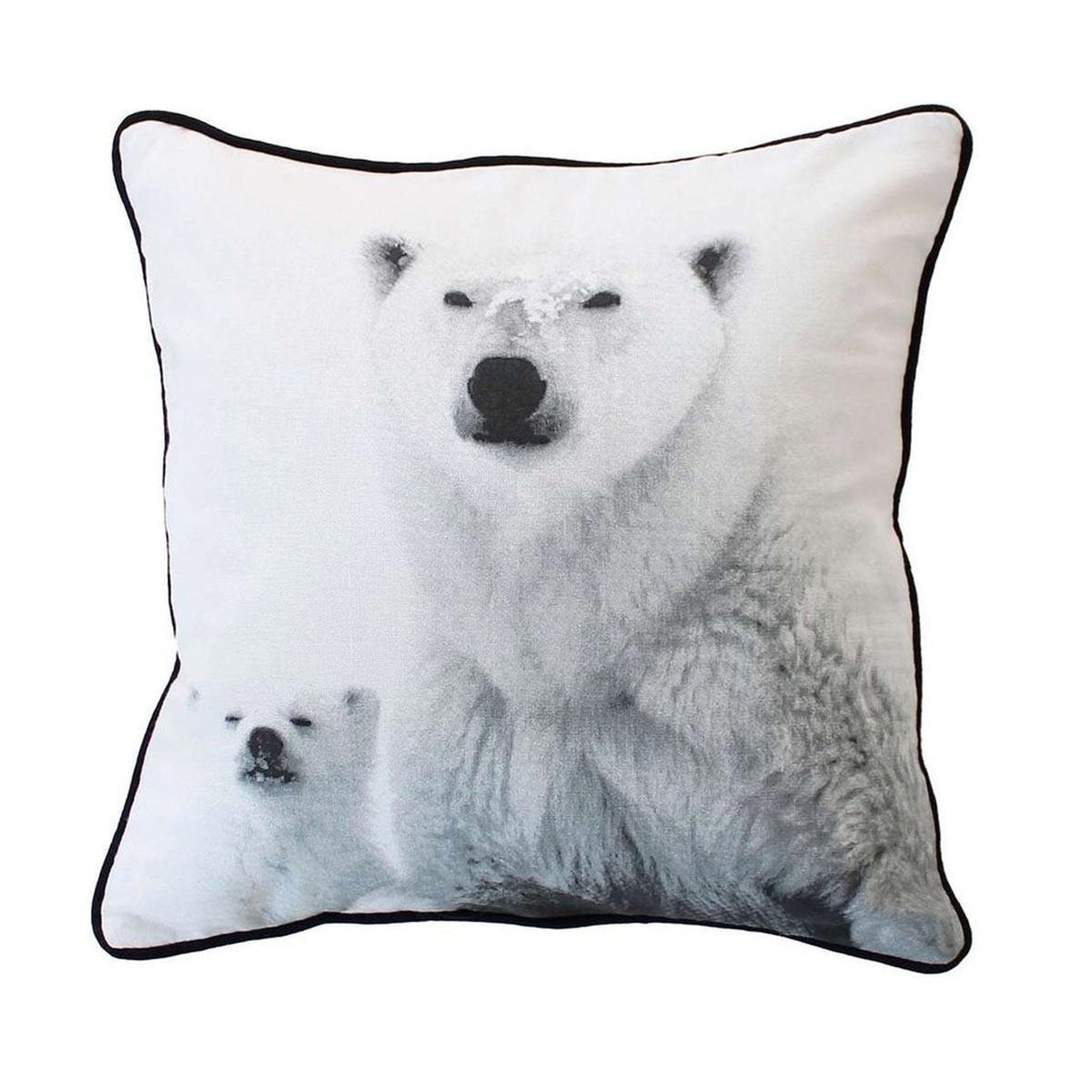 ENJOY HOME Coussin déco imprimé  epicéa  40x40cm blanc