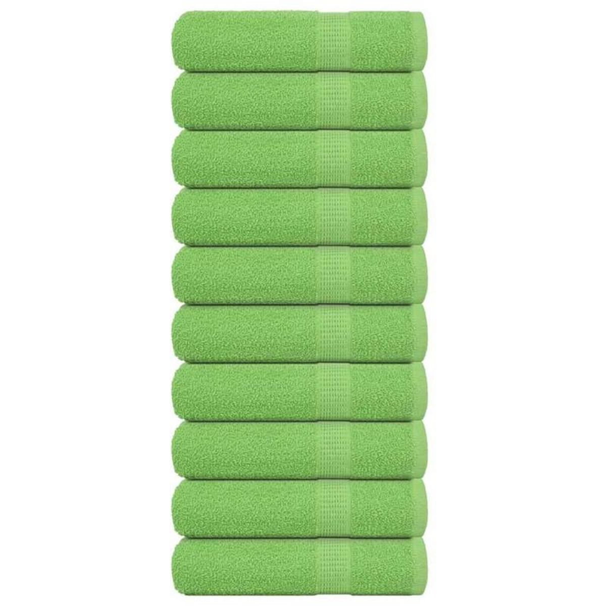 VIDAXL Serviettes de bain 10 pcs vert pomme 100x150 cm 100% coton