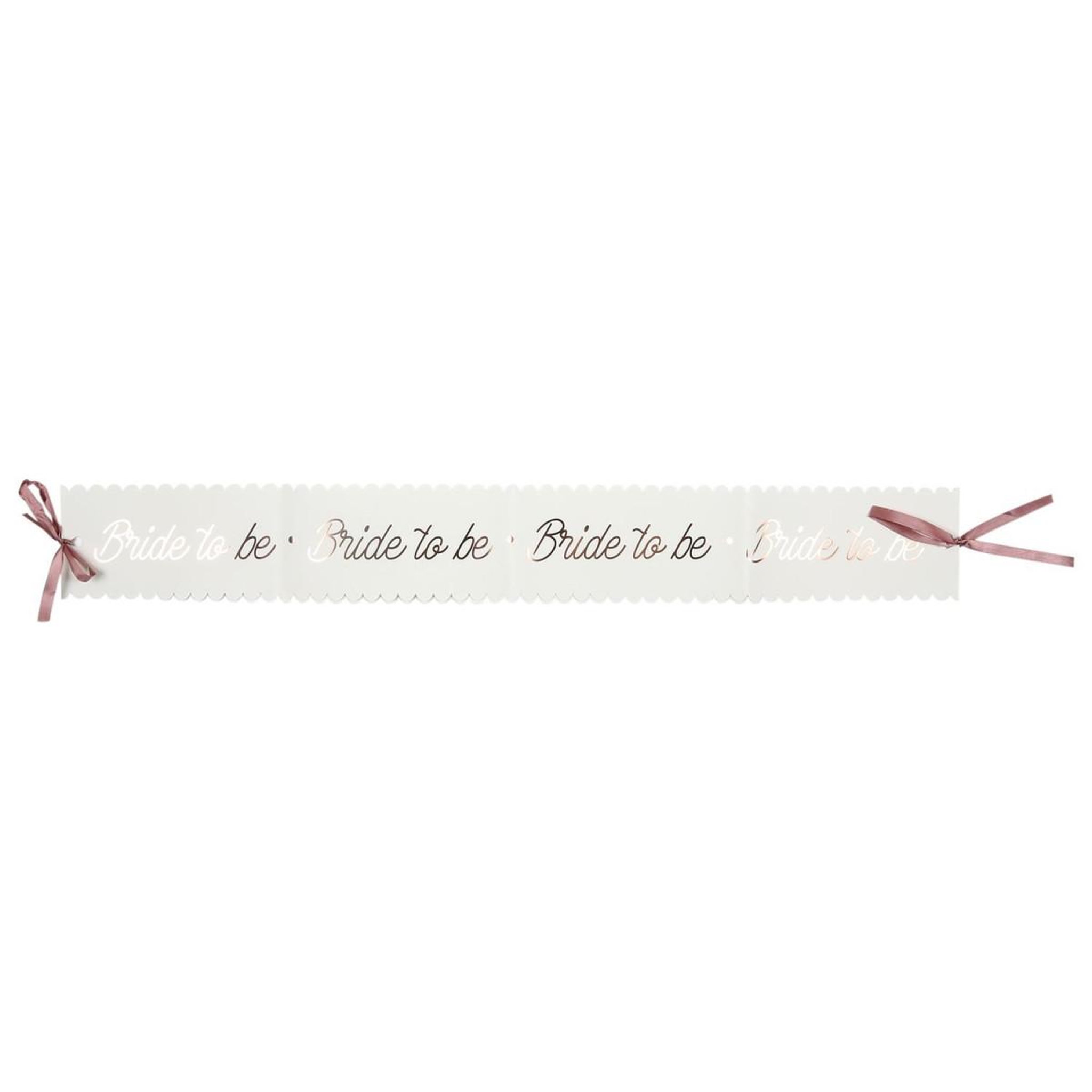 PARTY TIME Écharpe en Papier  Bride to Be  80cm Blanc & Rose