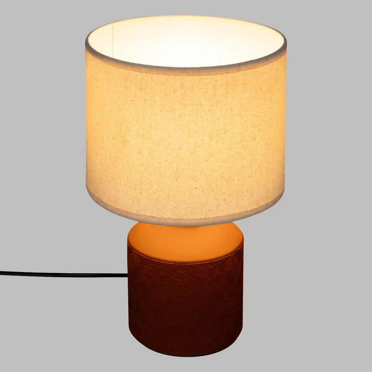 ATMOSPHERA Lampe à Poser Cylindrique  Kassy  34cm Terracotta