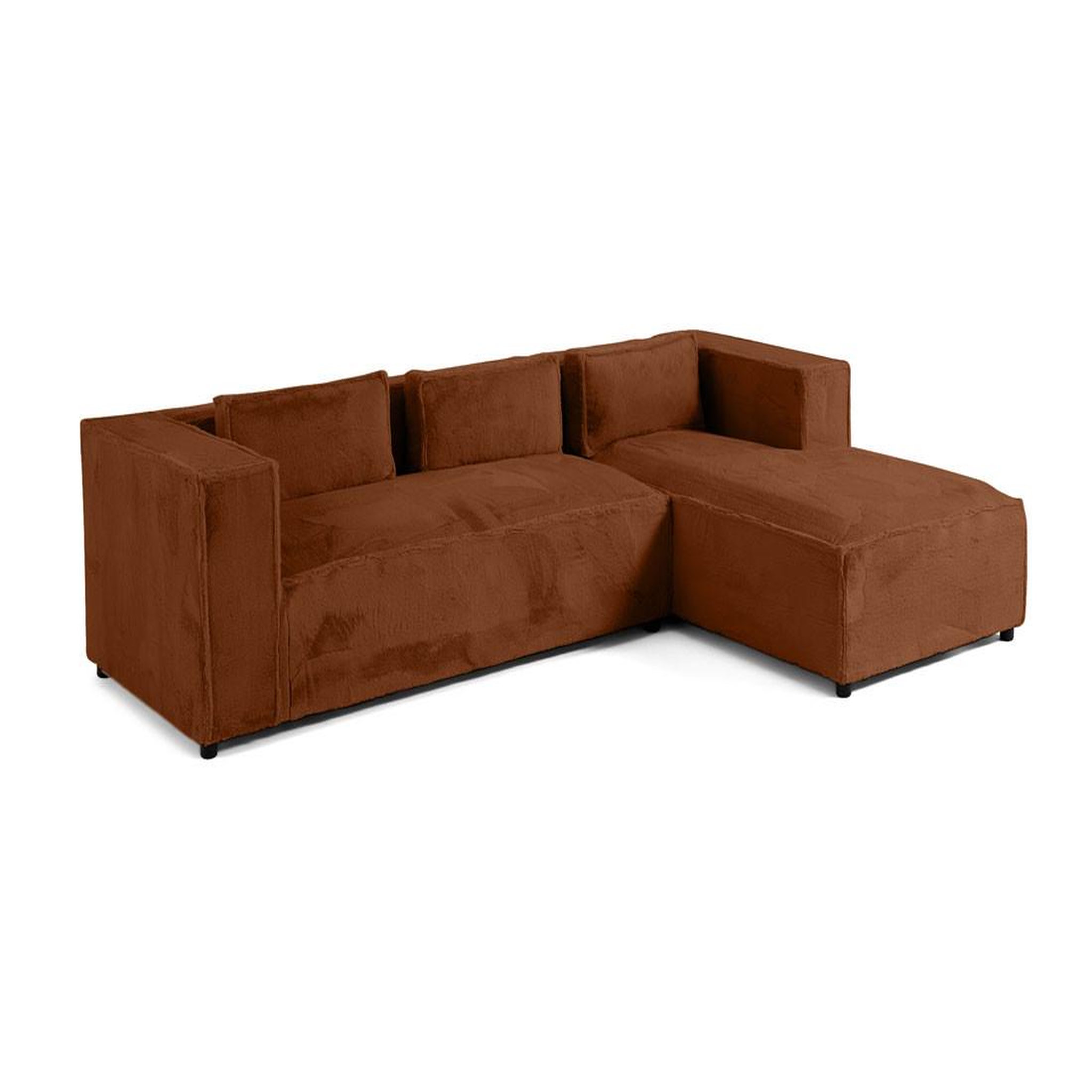 Voir la diapositive 2 : LISA DESIGN Stella - canapé d'angle droit - 4 places - en fausse fourrure