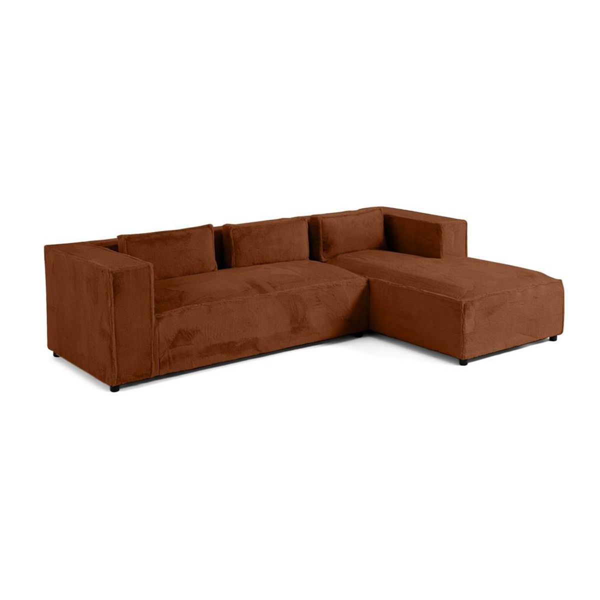 LISA DESIGN Stella - canapé d'angle droit - 4 places - en fausse fourrure