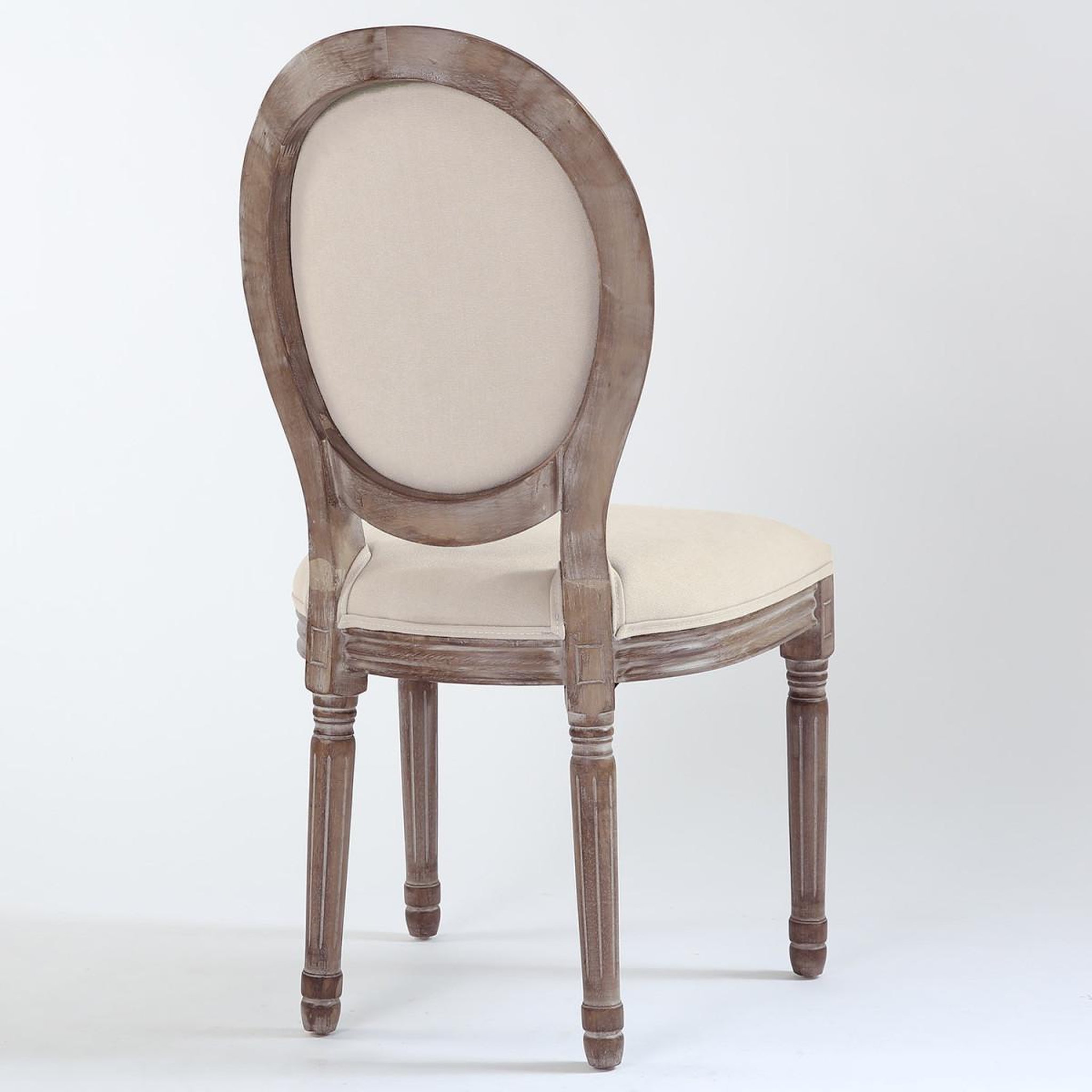 Voir la diapositive 4 : Paris Prix Lot de 2 chaises médaillon tissu  versailles  96cm beige
