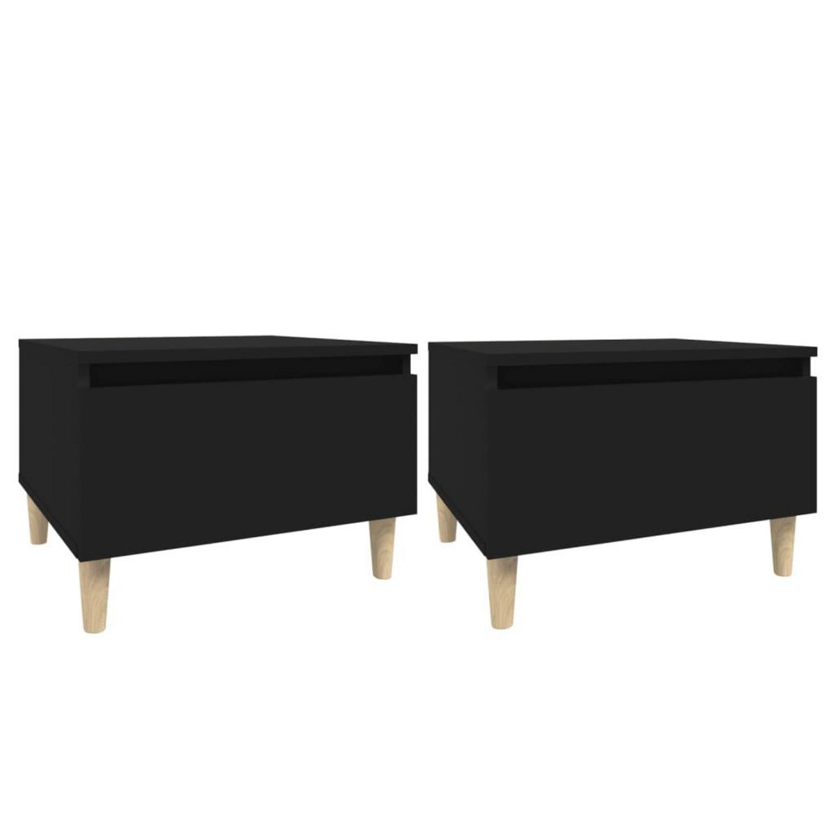 VIDAXL Tables d'appoint 2 pcs Noir 50x46x35 cm Bois d'ingenierie