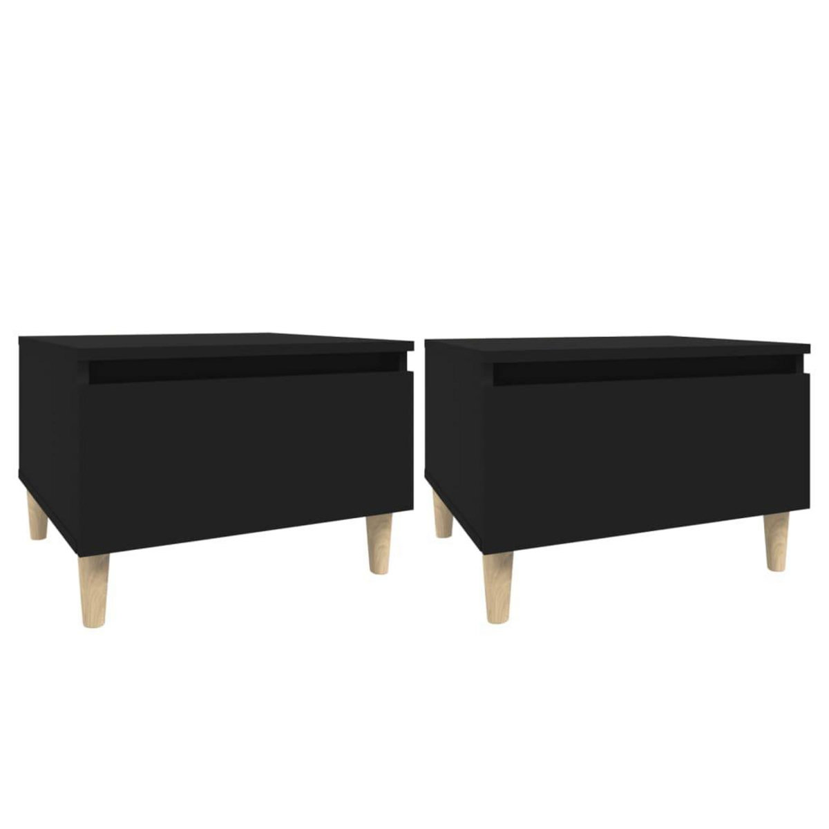 VIDAXL Tables d'appoint 2 pcs Noir 50x46x35 cm Bois d'ingenierie