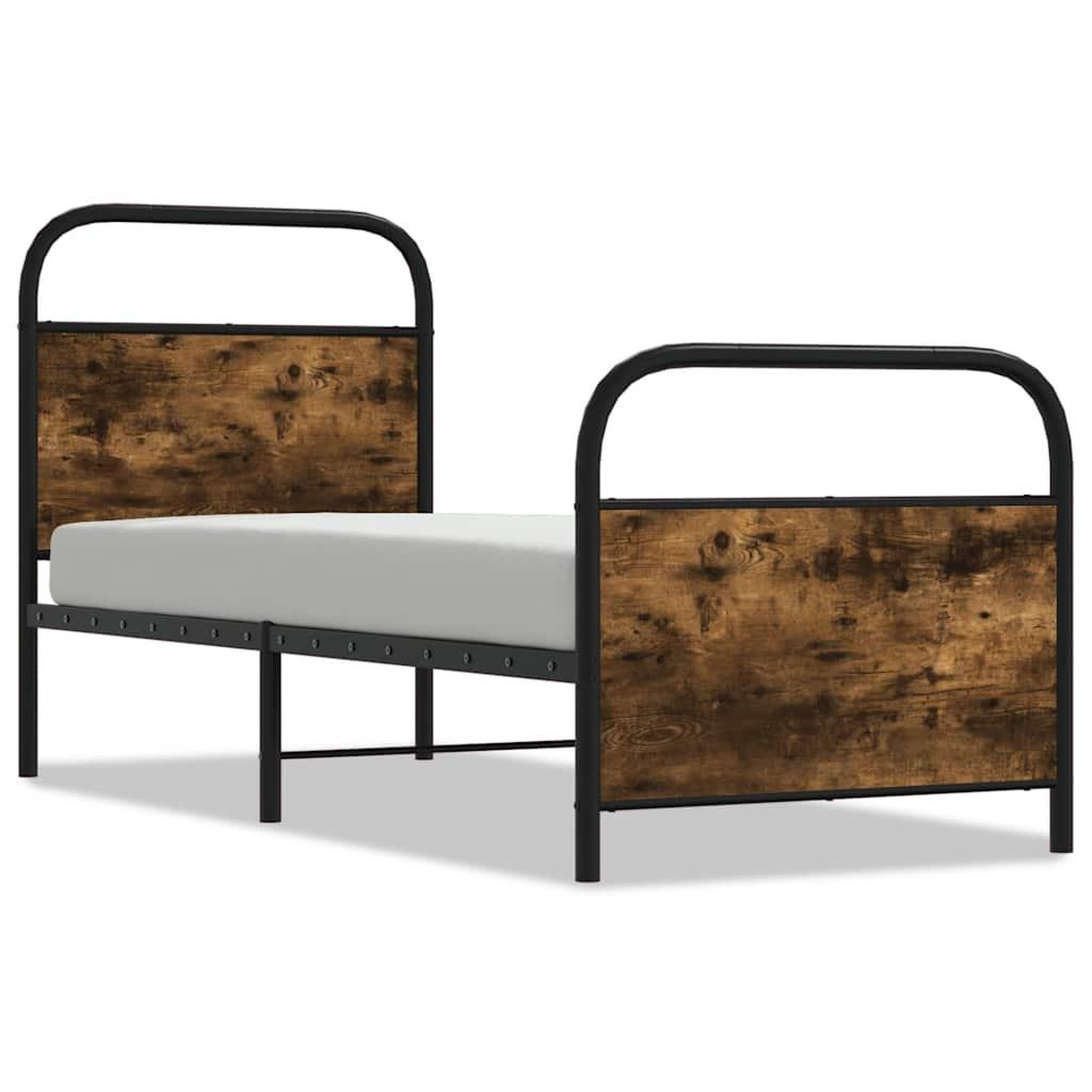 Voir la diapositive 2 : VIDAXL Cadre de lit sans matelas 80x200cm chene fume bois d'ingenierie