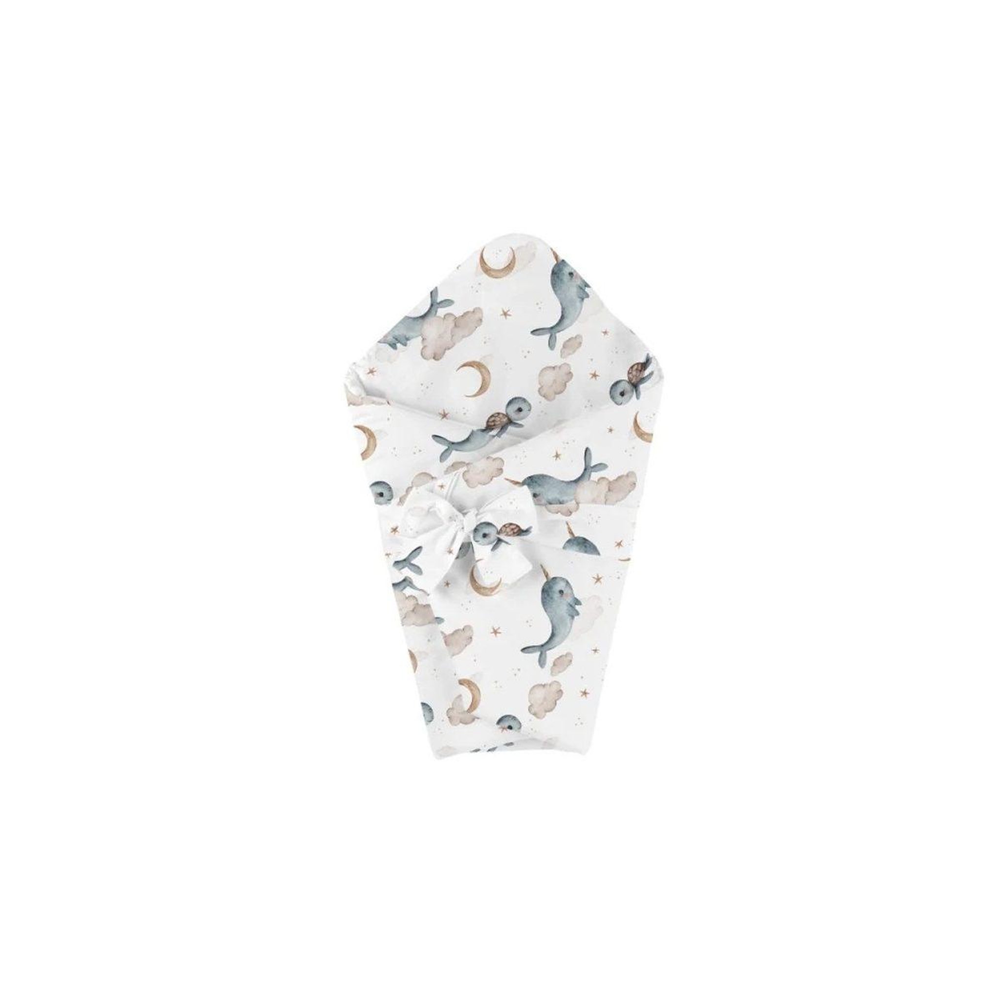 WALDIN Couette bébé 75 × 75 cm - motif baleine, blanc