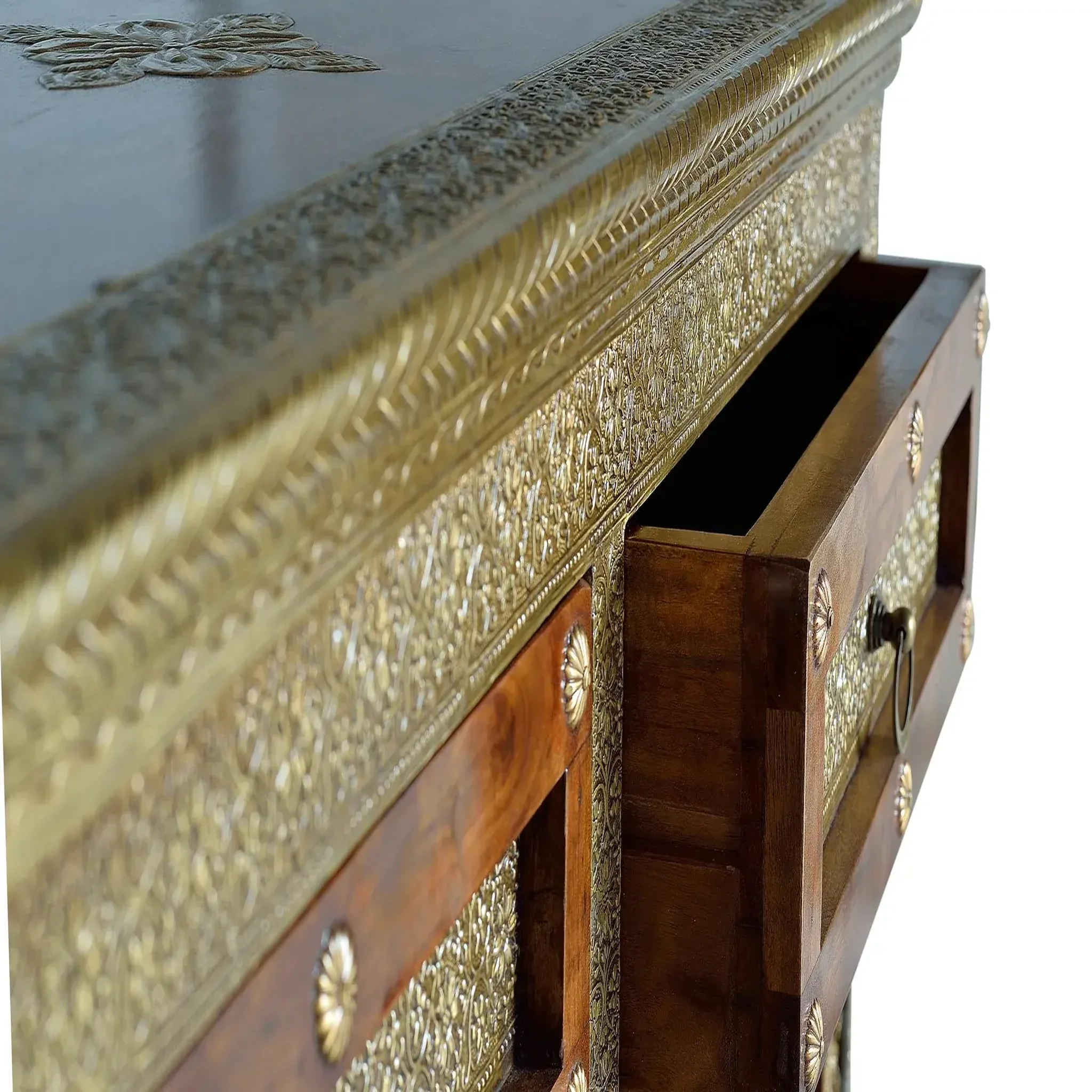 Voir la diapositive 3 : GINER Y COLOMER SL Commode en bois d'acacia 105 cm style artisanal ethnique