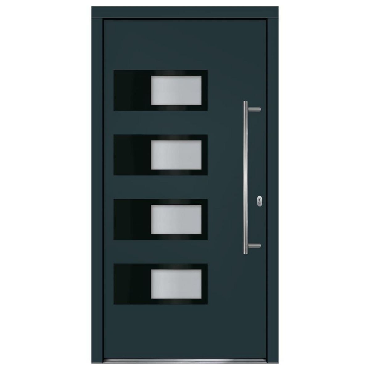 VIDAXL Porte d'entree Anthracite 100x200 cm Aluminium et PVC