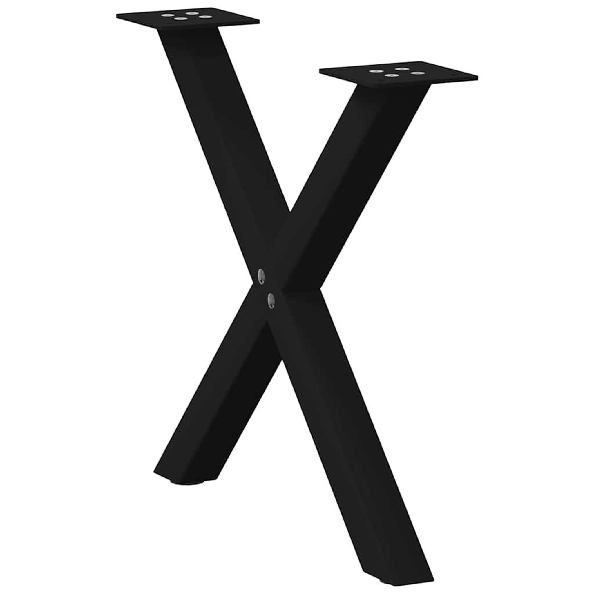 Voir la diapositive 4 : VIDAXL Pieds de table basse forme de X 2 pcs noir 38x(42-43) cm acier