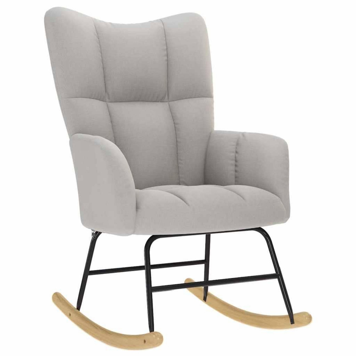 VIDAXL Chaise a bascule avec repose-pied gris nuage tissu