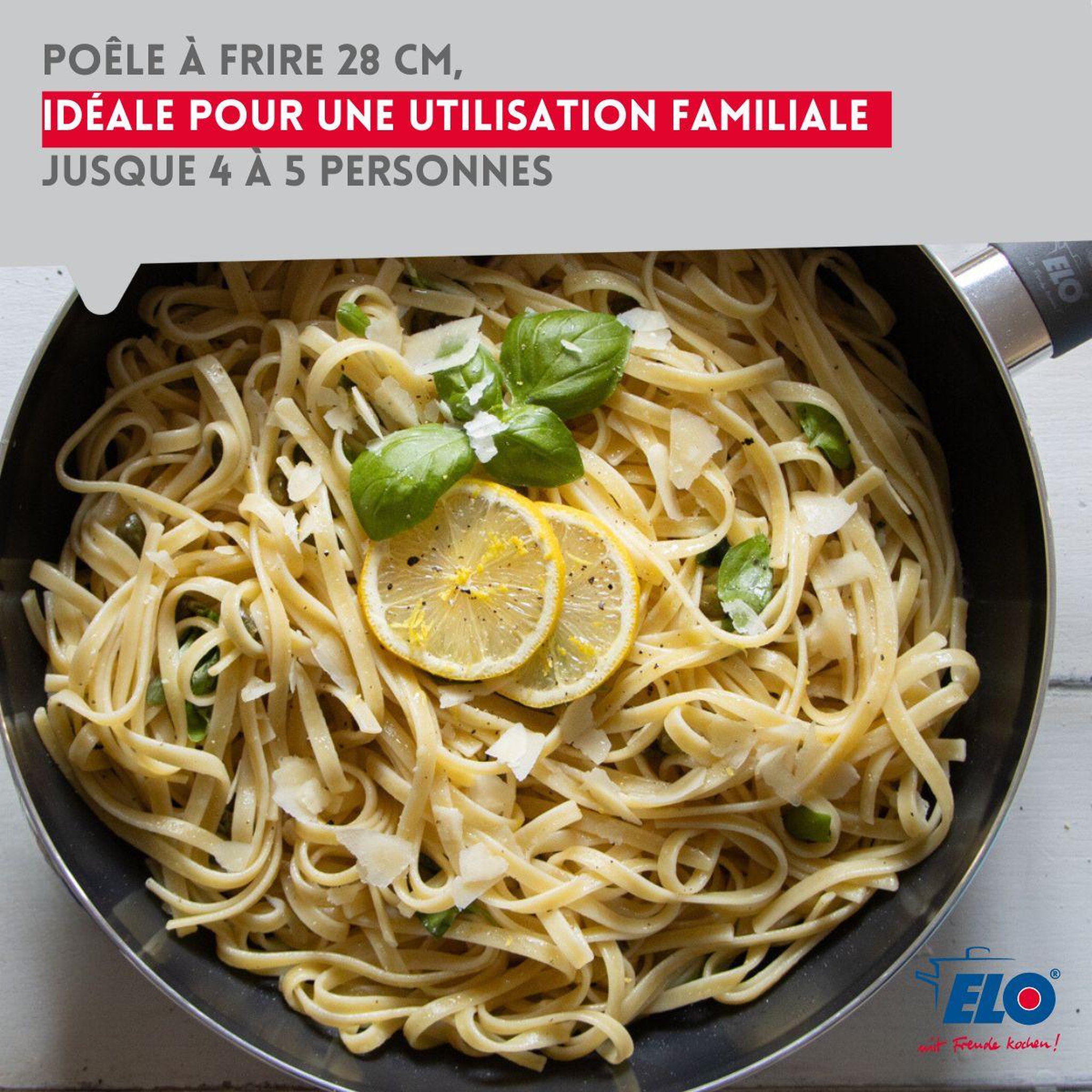 Voir la diapositive 4 : ELO Poêle tous feux 28 cm sans pfas elo ducato