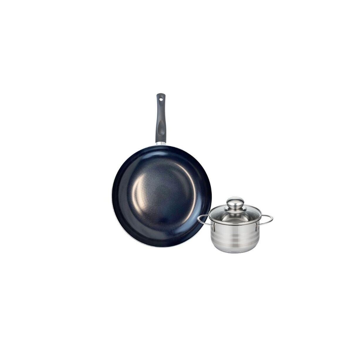 ELO Ensemble de 1 Poêle de cuisson 24 cm et 1 faitout 12 cm Elo Prima Brillant