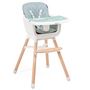 Voir la diapositive 2 : BEBELISSIMO Bebelissimo - Chaise haute 2 en 1 - Evolutive - Réglable - bois de Hêtre - PU cuir - vert -HA-032 - new design