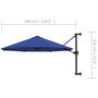 Voir la diapositive 6 : VIDAXL Parasol mural avec mat metallique 300 cm Bleu