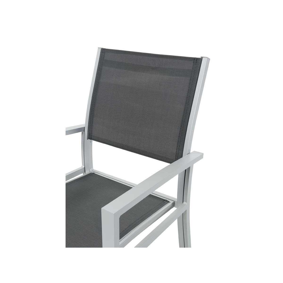 Habitat et Jardin Fauteuil jardin Alu/Textilène  Tropic  - Phoenix - Gris foncé - Lot de 2