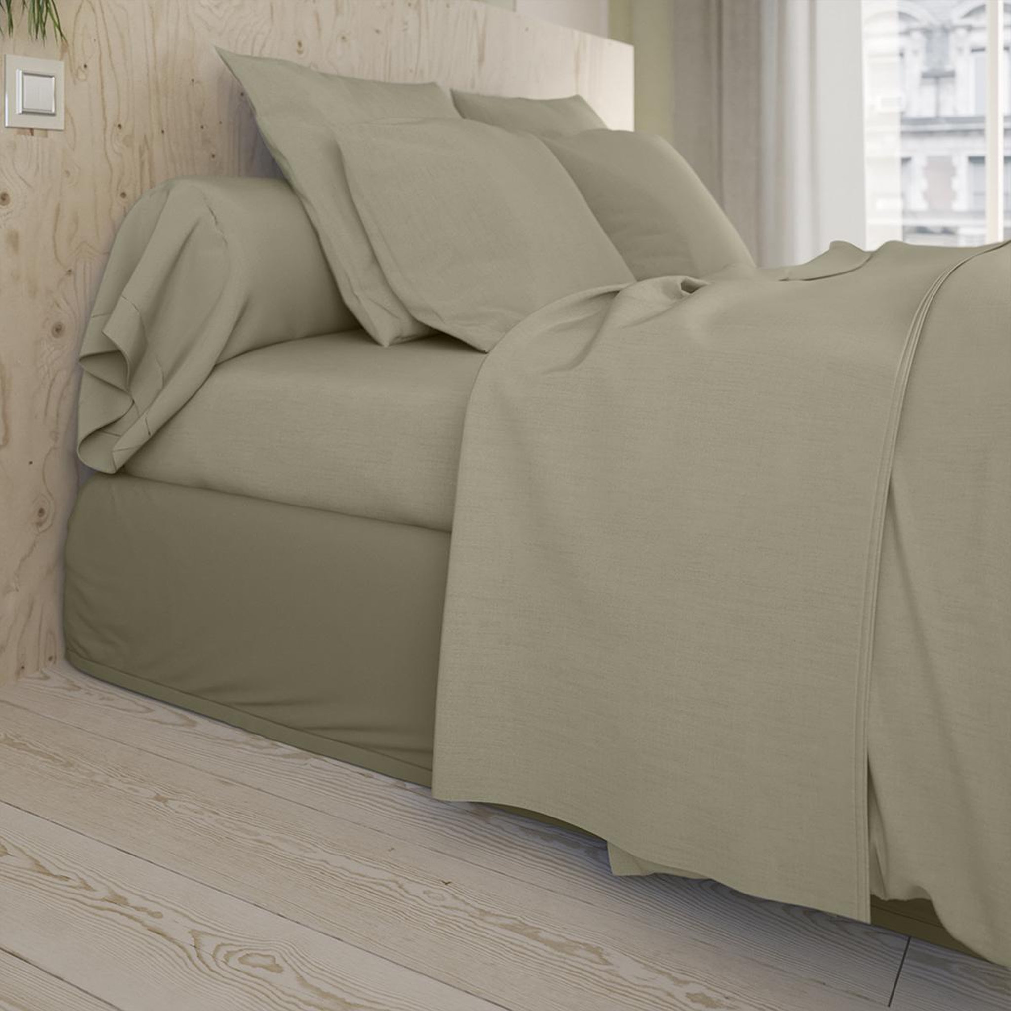 Voir la diapositive 2 : DODO Drap plat Studio Coton Marron Glacé
