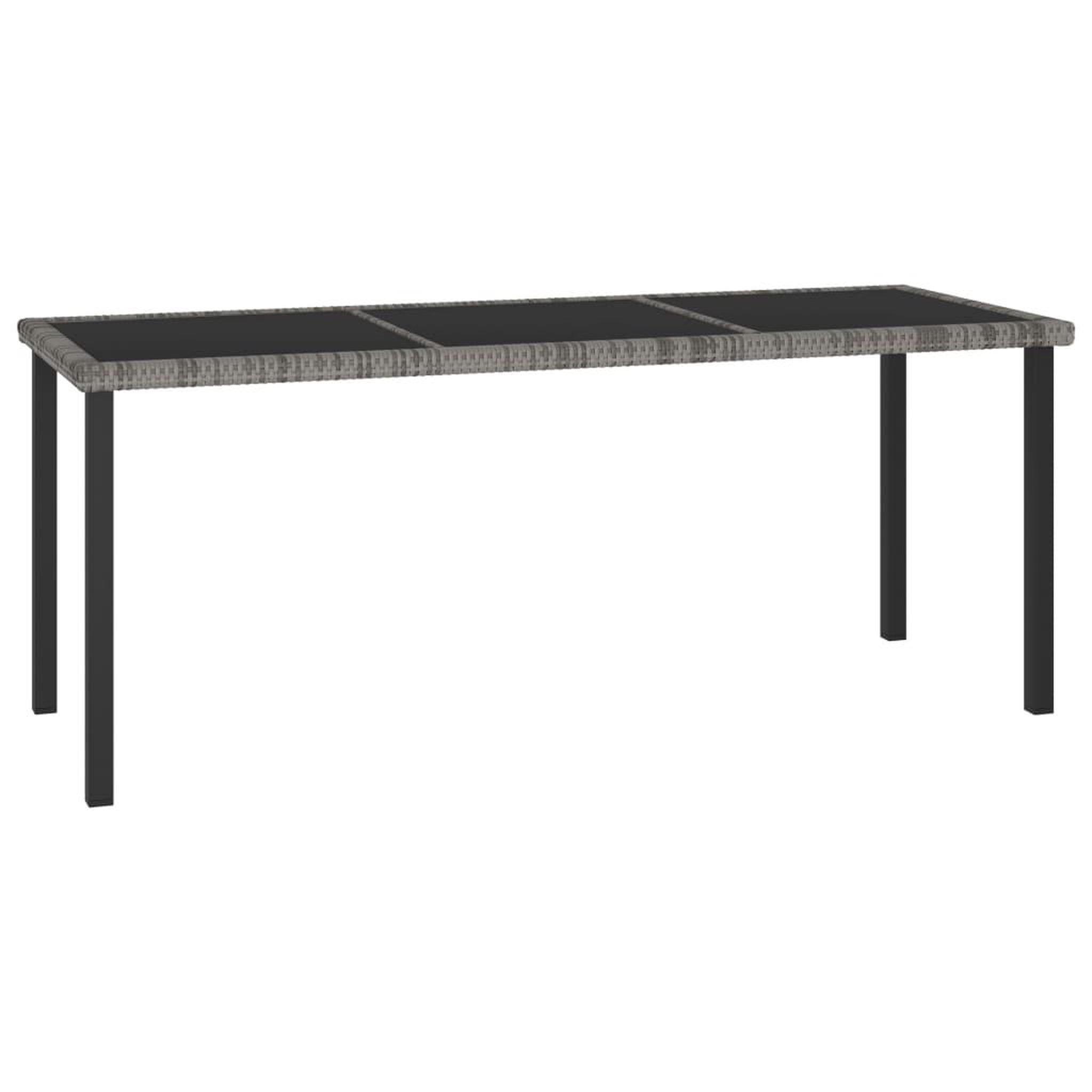 Voir la diapositive 3 : VIDAXL Ensemble a manger de jardin 7 pcs resine tressee gris