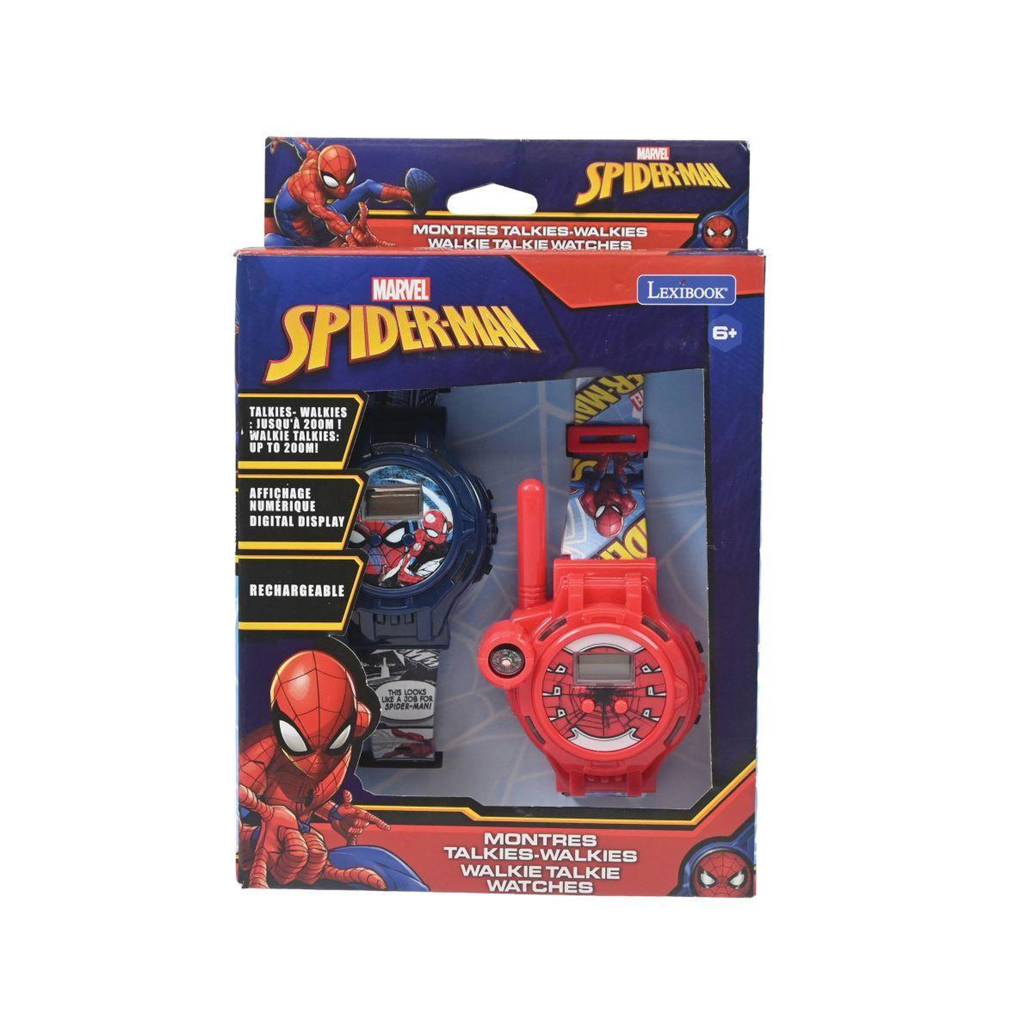 Voir la diapositive 3 : Lexibook Montre digitale talkie-walkie spider-man portée 200 m