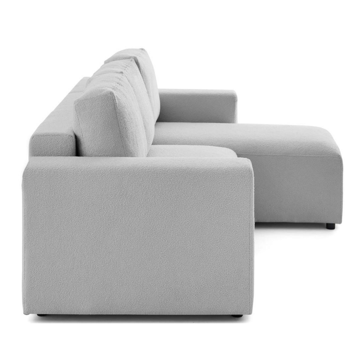 LISA DESIGN Livy - canapé d'angle réversible 4 places convertible avec coffre en tissu bouclette