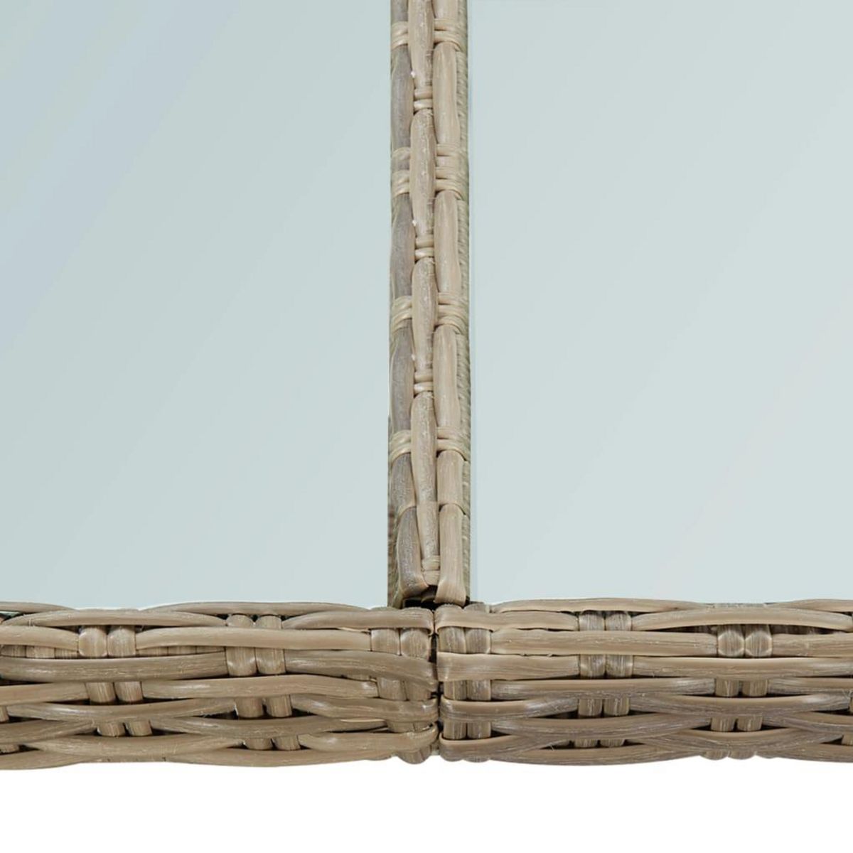 VIDAXL Table a manger Marron 200x100x74 cm Verre et resine tressee