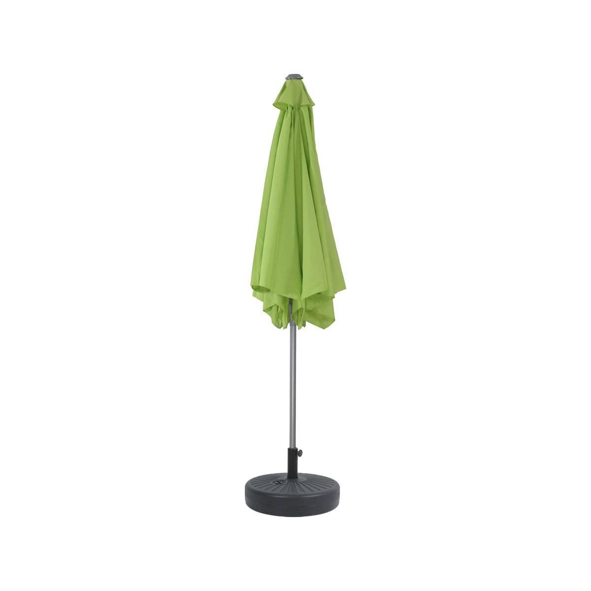 Habitat et Jardin Parasol jardin droit Alu  Sol  - Rond - Ø 3m - Vert - Avec pied à lester