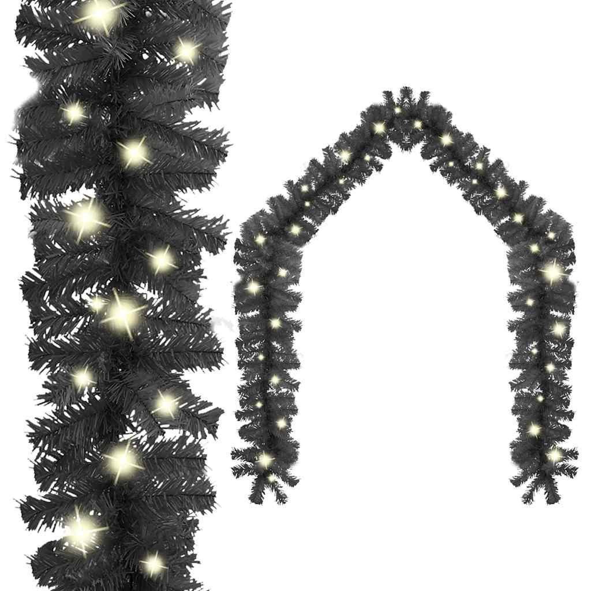VIDAXL Guirlande de Noël avec lumieres LED 20 m Noir
