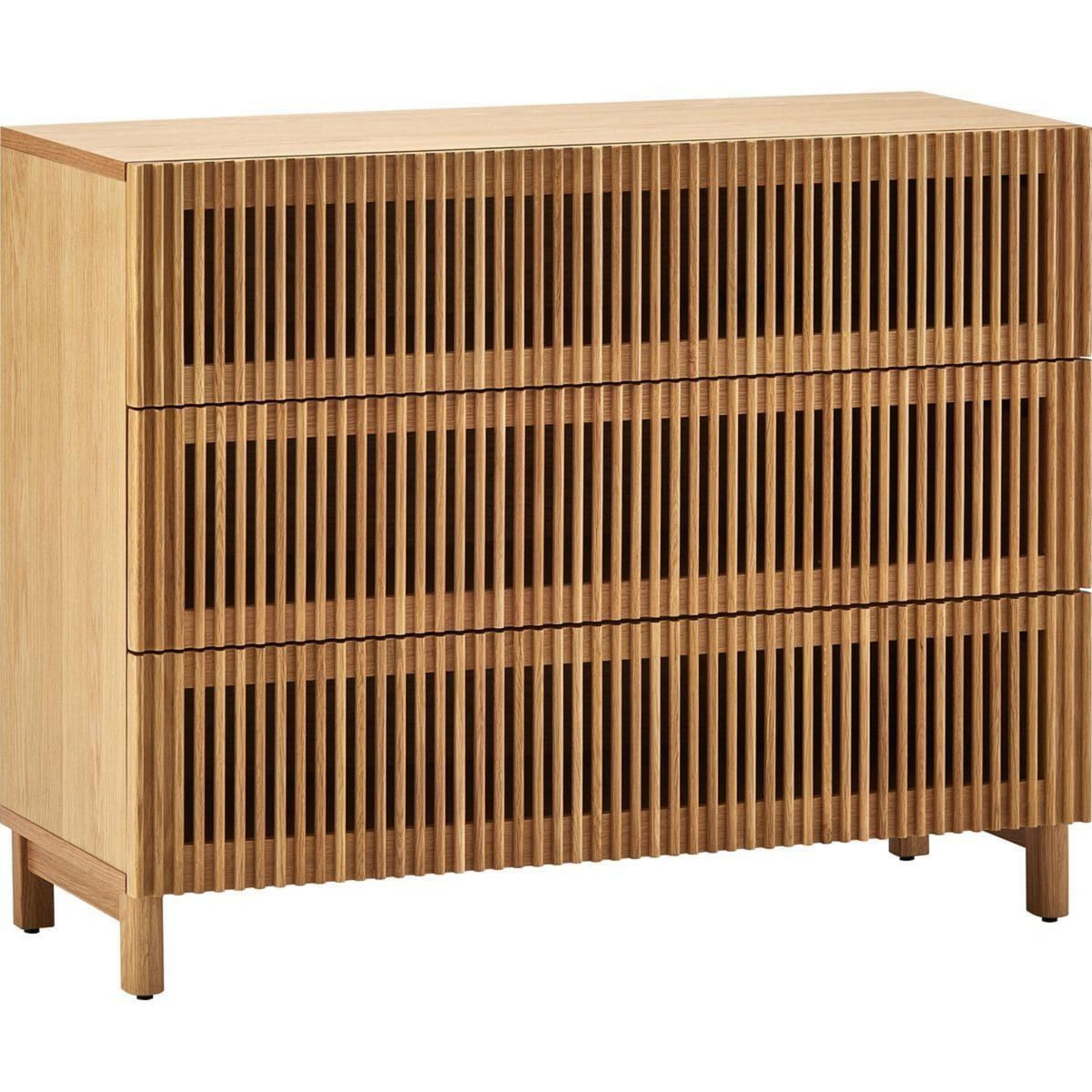 HOMIFAB Commode 3 tiroirs en bois 100 cm - Umea