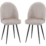 Habitat et Jardin Lot de 2 chaises en tissu  Samuel  - 53 x 51 x 82 cm - Beige