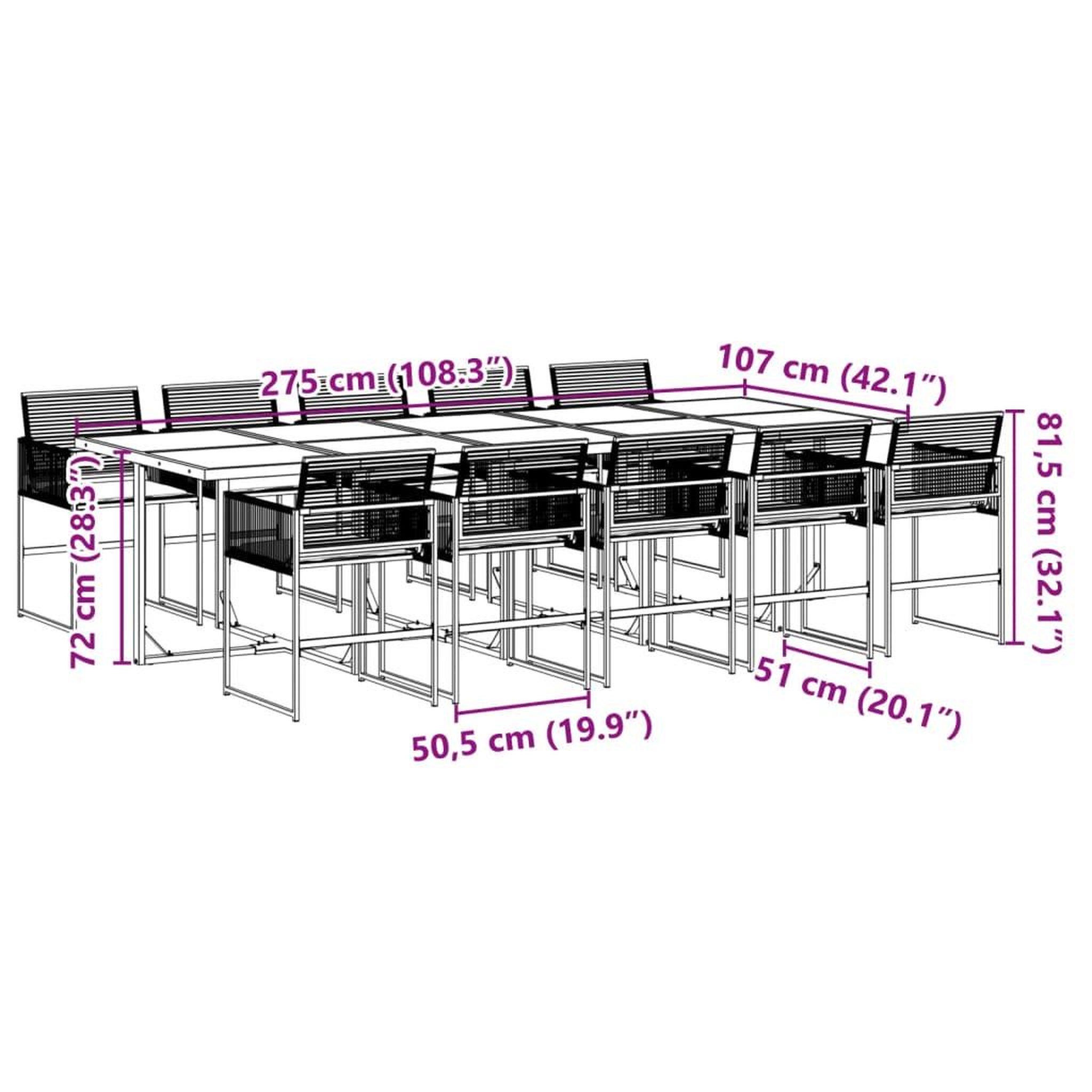 Voir la diapositive 6 : VIDAXL Ensemble a manger de jardin 11 pcs coussins noir resine tressee