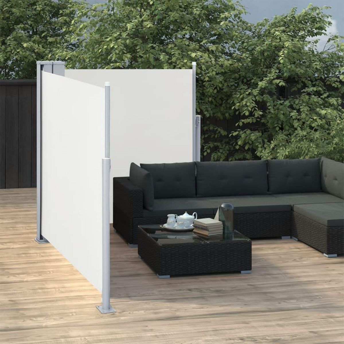 VIDAXL Auvent lateral retractable Creme 100 x 600 cm