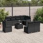 Voir la diapositive 1 : VIDAXL Salon de jardin 9 pcs avec coussins noir resine tressee