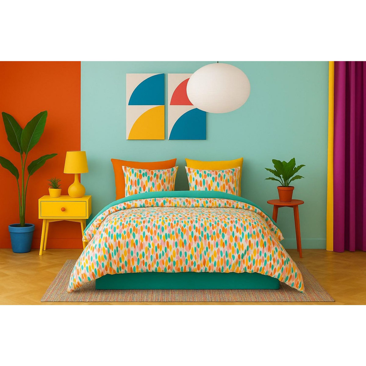 Les Ateliers du Linge Parure housse de couette 100% coton poppy