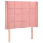 Voir la diapositive 2 : VIDAXL Tete de lit avec oreilles Rose 103x16x118/128 cm Velours