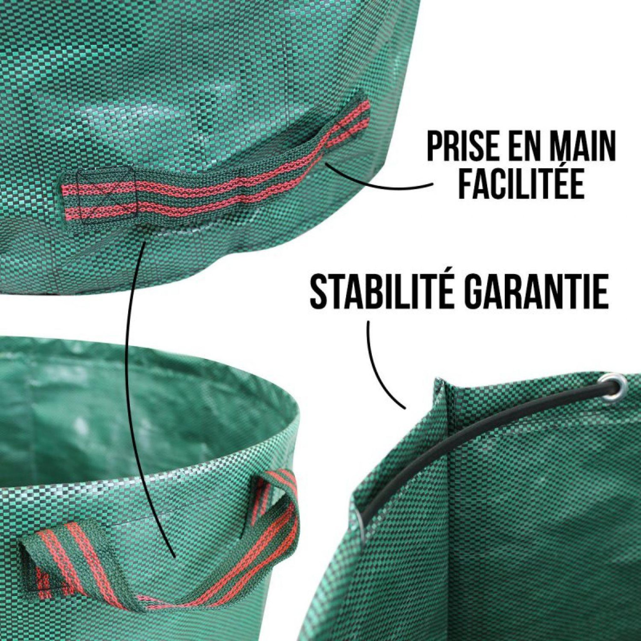 Voir la diapositive 4 : LINXOR Lot de 3 sacs de déchets 300L en PP 150g/m² autoportants