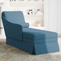 Voir la diapositive 3 : VIDAXL Fauteuil long avec traversin et accoudoir droit bleu velours