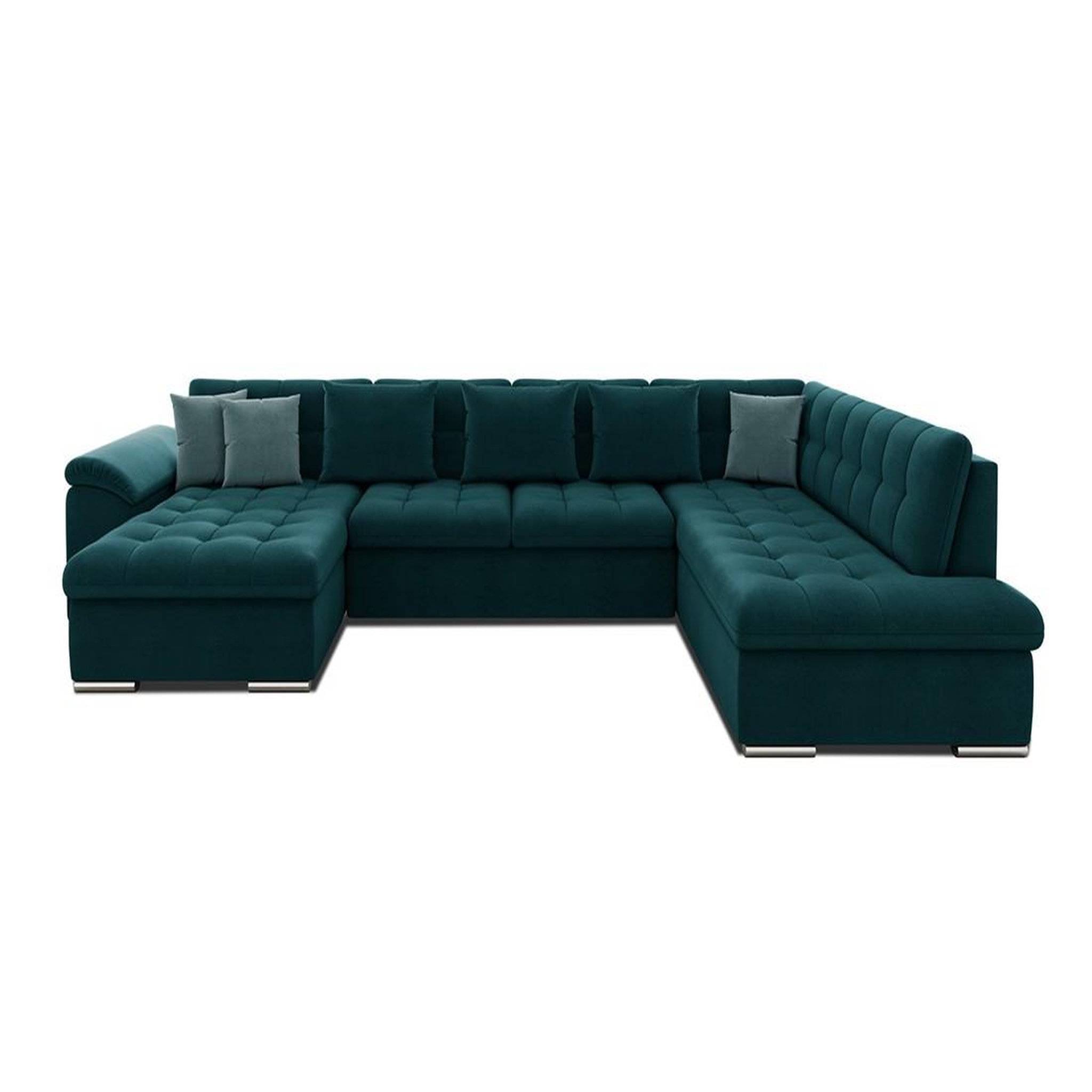 Voir la diapositive 5 : BEST MOBILIER Chuck - canapé panoramique xxl - convertible avec coffre - 7 places - droit