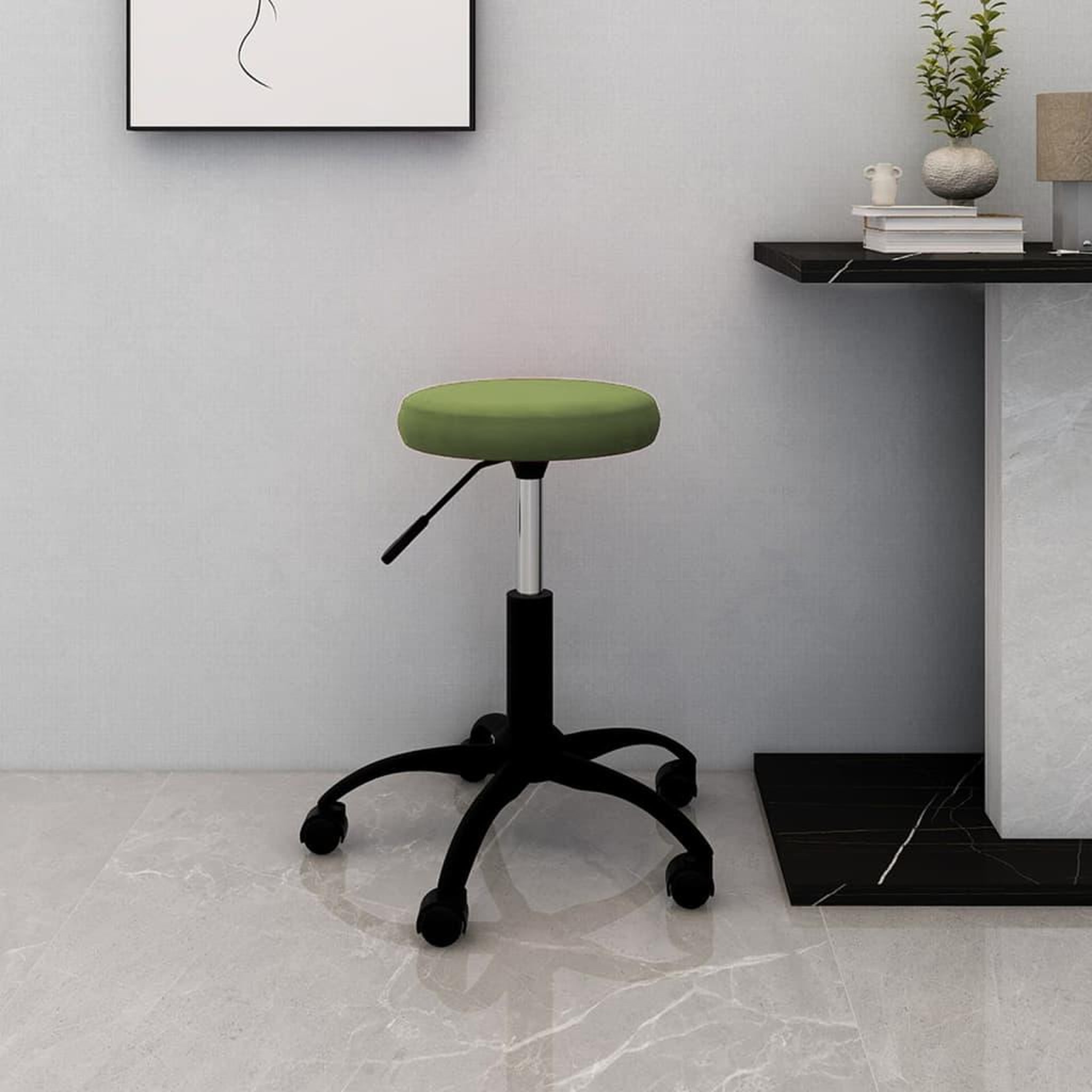 VIDAXL Chaise pivotante de bureau Vert clair Velours