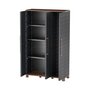 Voir la diapositive 3 : ART PLAST Armoire porte-balai Anthracite 3 portes 3 Etagères réglables 102 x 37 x 169 cm - Garage Buanderie Cellier Art Plast