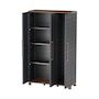 Voir la diapositive 3 : ART PLAST Armoire porte-balai Anthracite 3 portes 3 Etagères réglables 102 x 37 x 169 cm - Garage Buanderie Cellier Art Plast