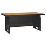 Voir la diapositive 2 : VIDAXL Table de jardin noir 100x50x43/63 cm acacia et resine tressee