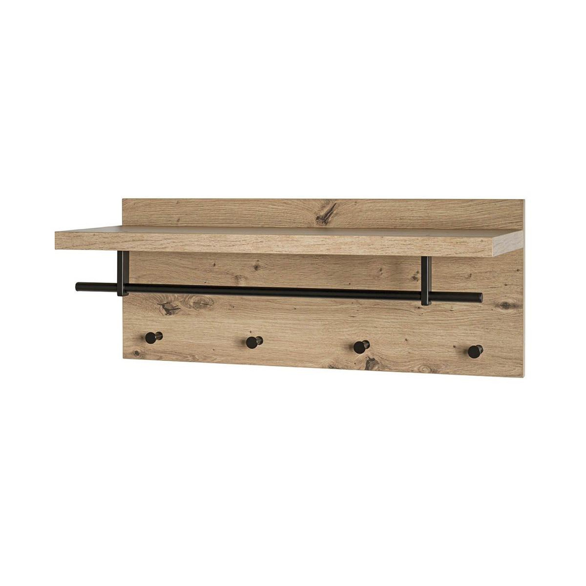 Paris Prix Patère murale & étagère  miranda  75cm chêne & noir