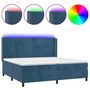 Voir la diapositive 2 : VIDAXL Sommier a lattes de lit matelas et LED Bleu fonce 200x200 cm