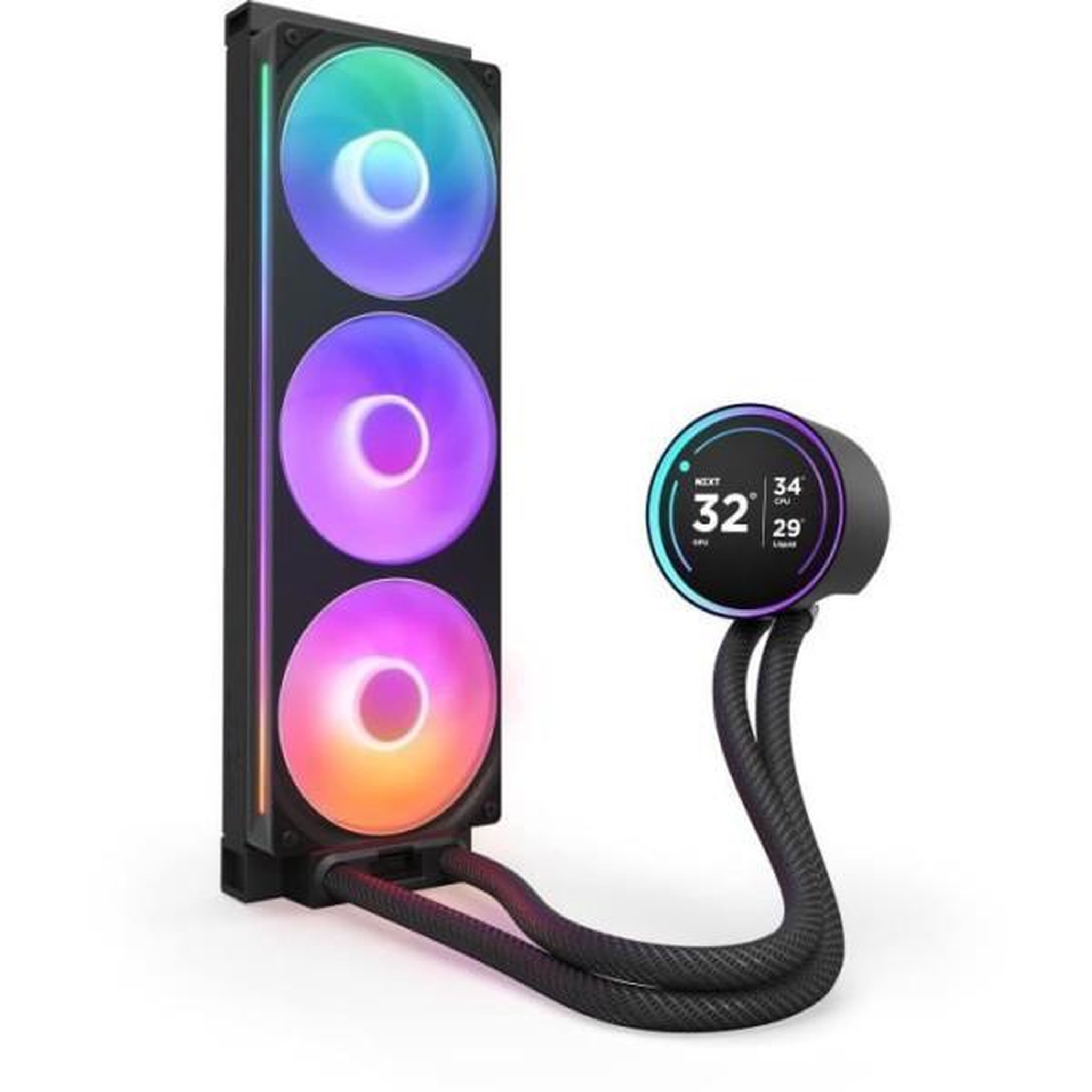 Voir la diapositive 3 : NZXT Watercooling - nzxt - rl-kr36e-b2 - kraken elite 360 rgb - écran lcd ips 2.72 - ventilateurs rgb - noir